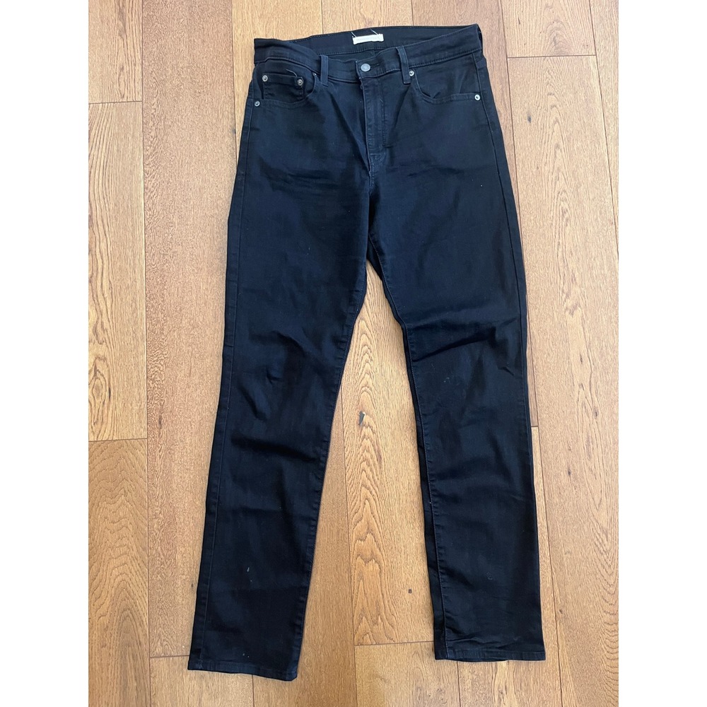 Levis 724 High Rise Straight Jeans Womens 32 Black Excellent Stretch Denim
